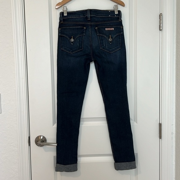 Hudson Bacara Crop Straight Cuffed Jeans Size 25 Extra Dark Whisker Wash - Picture 17 of 17